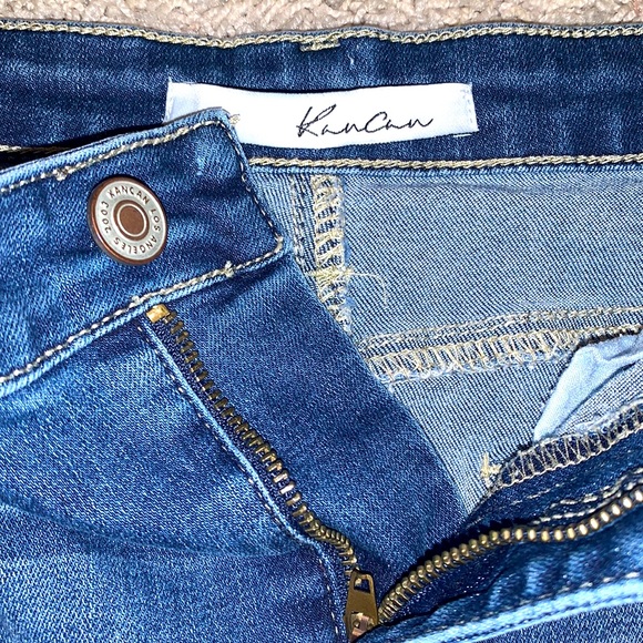 💕KanCan Frayed Denim Mini SKIRT Raw Hem; Women’s Size 30 Waist (13) - Picture 8 of 11